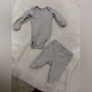 Carter's Gray Striped Bodysuit and Pants Set
